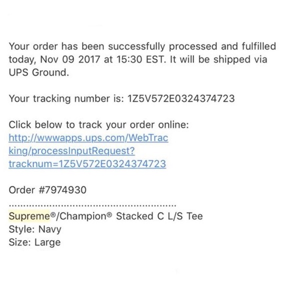 Supreme x Champion Navy Long Sleeve - Picture 8 of 8